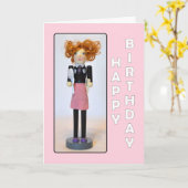 Carte Hair Stylist Nutcracker Joyeux Anniversaire (Fleur jaune)