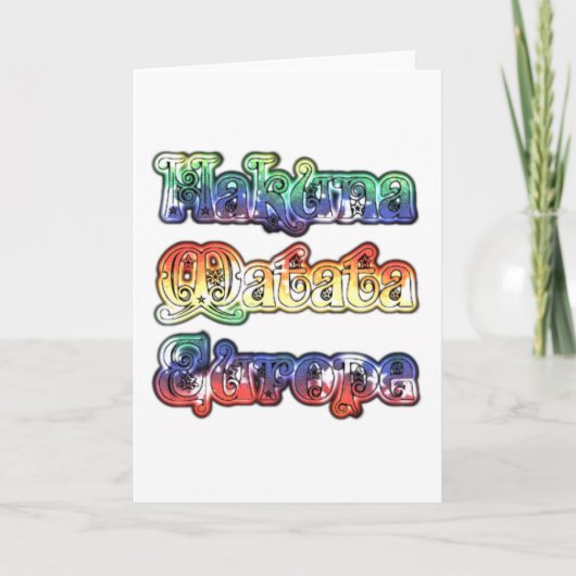 Carte Hakuna Matata Europe Art Imprimer/Graphique (Devant)