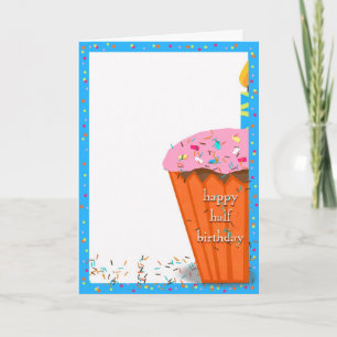 Carte Half Birthday cupcake