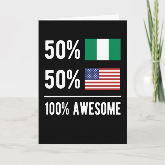 Carte Half Nigerian Half American Flag Nigeria USA (Devant)