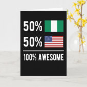 Carte Half Nigerian Half American Flag Nigeria USA (Fleur jaune)