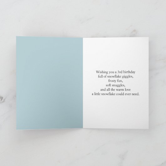 Carte Half Sister 3rd Birthday Snowman Snowy Three (Intérieur)