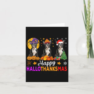 Carte Hallomerci de Noël à Boston Terrier Dog Halloween