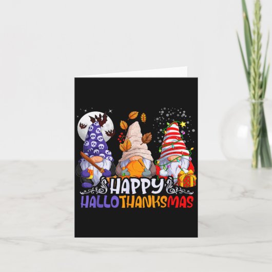 Carte Hallothanksmas Gnomes Halloween Thanksgiving Chris (Devant)