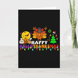 Carte Hallothanksmas Halloween Joyeux Noël Thanksgiving