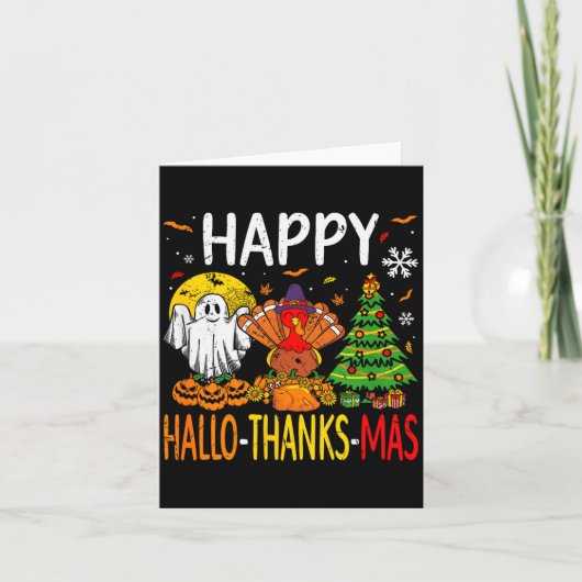 Carte Hallothanksmas Halloween Thanksgiving Christmas (Devant)
