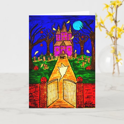 Carte Halloween (Fleur jaune)