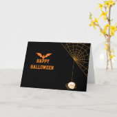Carte Halloween 2020 heureux avec Black Bat et Spider we (Fleur jaune)