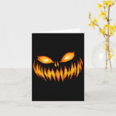 Carte Halloween à la tête de Citrouille sculpté de Jack- (Fleur jaune)
