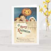 Carte Halloween à l'ancienne (Fleur jaune)