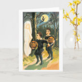 Carte Halloween à l'ancienne (Fleur jaune)