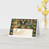 Carte Halloween à l'ancienne, Citrouille (Fleur jaune)