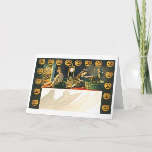 Carte Halloween à l'ancienne, Citrouille (Devant)