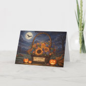Carte Halloween à l'université Fleurs Citrouilles (Devant)