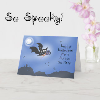 Carte Halloween à travers des kilomètres Fleurs effrayan