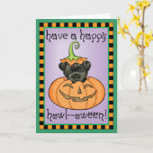 Carte Halloween Affenpinscher (Fleur jaune)