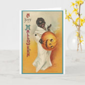 Carte Halloween afro-américain Vintage (Fleur jaune)