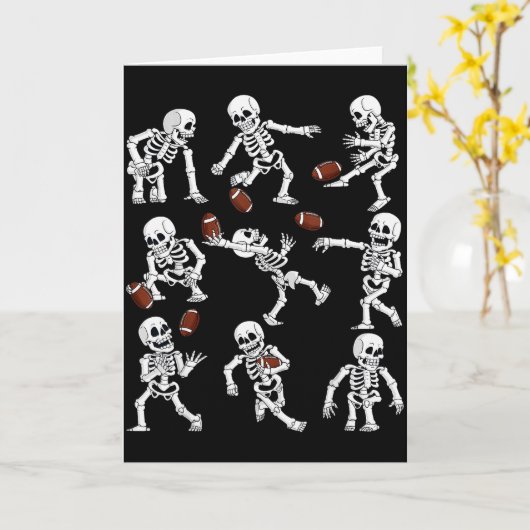 Carte Halloween American Football Skeletons Funny Men Bo (Fleur jaune)