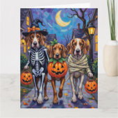 Carte Halloween anglais Foxhound Dogs Trick or Treating (Devant)