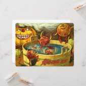 Carte Halloween Apple Bobbing (Devant/Arrière en situation)