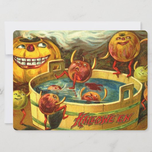 Carte Halloween Apple Bobbing (Devant)