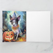 Carte Halloween Australian Cattle avec citrouilles épouv (Intérieur)