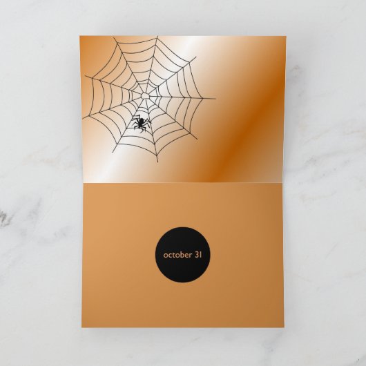 Carte Halloween avec chat noir (Intérieur)