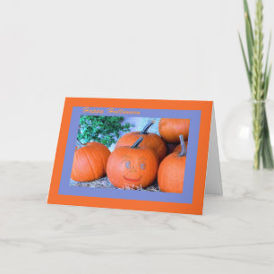 Carte Halloween avec Citrouille souriant