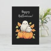 Carte Halloween avec fantômes et éléments d'automn (Debout devant)