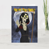 Carte Halloween avec Happy Grim Reaper (Devant)