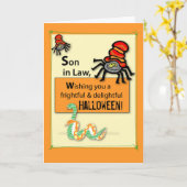 Carte Halloween avec le gendre (Fleur jaune)