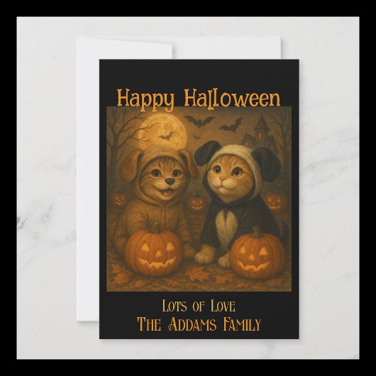 Carte Halloween avec Photo Remplaçable & Texte Per