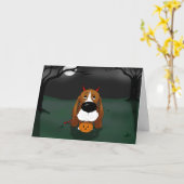 Carte Halloween Basset Hound (Fleur jaune)