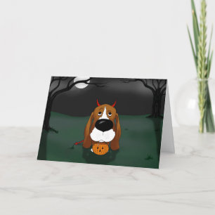 Carte Halloween Basset Hound