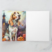 Carte Halloween Basset Hound Avec Crainte Citrouille (Intérieur)
