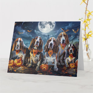 Carte Halloween Basset Hound Éffrayant