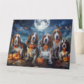 Carte Halloween Basset Hound Éffrayant (Devant)