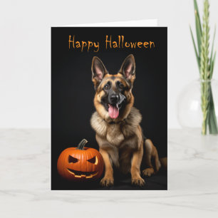 Carte Halloween berger allemand