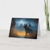 Carte Halloween berger allemand effroi (Devant)