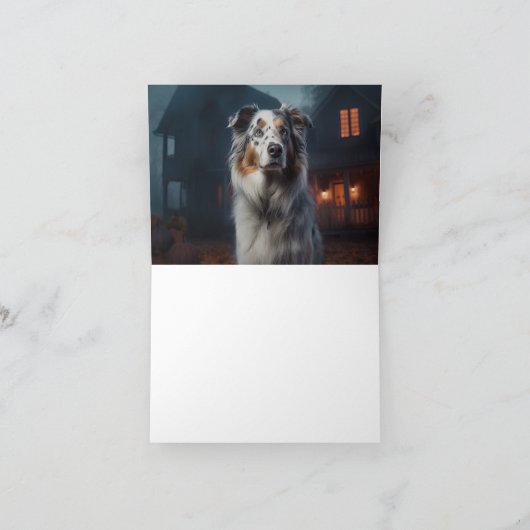 Carte Halloween, berger australien (Intérieur)