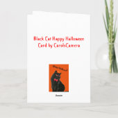 Carte Halloween Black Cat Happy (Dos)