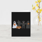 Carte Halloween Black Labrador (Fleur jaune)