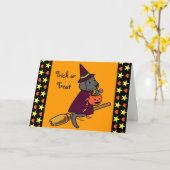 Carte Halloween Black Labrador Carton 1 (Fleur jaune)