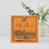 Carte Halloween Black & Orange (Debout devant)