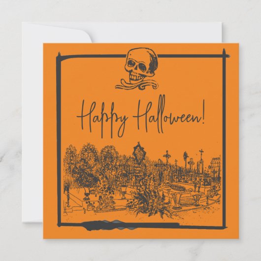 Carte Halloween Black & Orange (Devant)