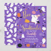 Carte Halloween Boo Little Ghost Girl Anniversaire (Devant / Derrière)