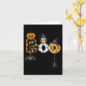 Carte Halloween Boo Owl Avec Sorcière Casquette Araignée (Fleur jaune)