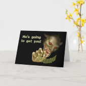 Carte Halloween - Boogie Man va vous chercher ! (Fleur jaune)