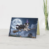 Carte Halloween Border Collie Sorcière (Dos)