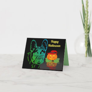 Carte Halloween bouledogue français French Bulldog
